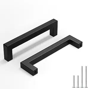 homdiy Black Cabinet Handles 4-1/2" Matte Black Cabinet Handles 5 Pack