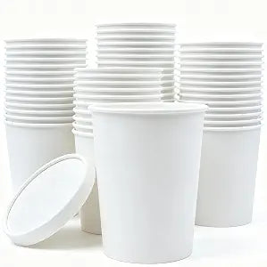 30 Pack 32oz Paper Ice Cream Bowls, White Paper Soup Containers with Lids, Microwave & Freezer Safe Food Cups, Large Takeout To Go Containers for Wedding, Restaurant Supplies