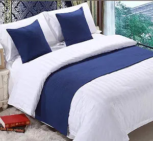Mengersi Solid Pillowcases for Bed Runner Scarf Pillow Protector Slipcover Bed Decorative Pillowcase for Bedroom Hotel Wedding Room (2 Pillowcases(18"x18"), Navy)