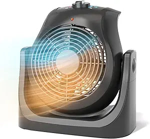 2 in 1 Heater and Fan Combo, Portable Heating and Cooling Fan, Personal Air Calculator Fan with 45 Adjustable, 2 Wind Speeds & Overheat Protection, 1500 & 750W Space Heater for Indoor Use Home Office