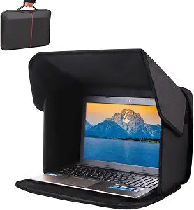 Portable Laptop Sun Shade Foldable Laptop Privacy Shield Blocks Sunlight Working Outside,Computer Anti Glare Shield Privacy Hood Case Fits 12-14in(Patent Pending)