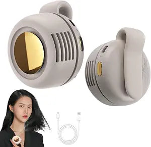 Portable Silent Mini Bladeless Fan Clip On, Mini Clip On Fan With Clips, Adjustable 3 Speeds Suspended Waist Fans for Shirt, Suitable for Outdoor & Travel & Office, Travel Accessories (White)