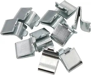 20 Pieces Adjustable Steel Pilaster Shelf Clips Support, Shelving Bracket Clips for Metal and Wood Shelves, Silver