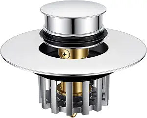 SOTOMO Bathtub Stopper Pop-Up Drain Stopper with Hair Catcher, Tub & Shower Drain Protector with Strainer, Universal Bathroom Bathtub Plug for 1.5"1.75" Drain Holes, Anti-Clog,Silvery