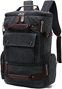Vintage Canvas Backpack Casual Travel Rucksack 15.6inch Laptop Daypacks Hiking Camping Backpack