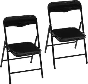 Heritage Kids Padded Folding Chair for Kids, Set of 2, Black, Ages 3+