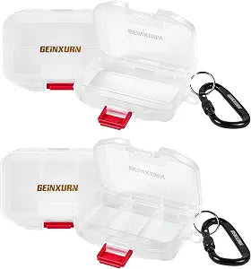 Geinxurn Small Parts Organizer, 4Pcs Plastic Transparent Portable Tools Boxes with Dividers for Small Accessories Storage Cases