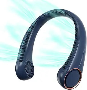 Morelax Neck Fan, USB Rechargeable Personal Fan,Hand Free Bladeless Portable Fans,4000 mAh, 3 Speeds,72 Air Faster softer 360 Cooling, Ultra Quiet,Gift Suitable for Home, Office, Travel, Sports