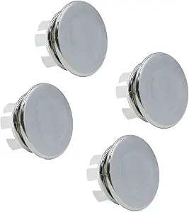 4 Pack Bathroom Basin Sink Round Tidy Trim Chrome Round Overflow Cover Rings Hole Replacement Ceramic Pots for Home,Sink,Bathroom,Kitchen