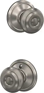 Schlage F10 GEO 619 Georgian Door Knob, Hall & Closet Passage Lock, Satin Nickel