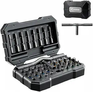 Saker 42-in-1 Magnetic Ratchet Screwdriver Set With T-Handle Grey