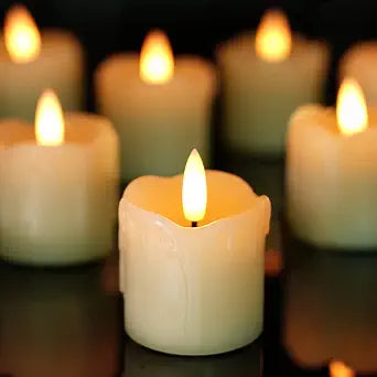 Homemory 2"x2" Real Wax Flameless LED Votive Candles, 6H Timer, 6 Pack