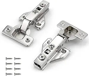 Probrico (2 Pair/4 Pack Full Overlay Soft Closing Clip On Face Frame Mounting Cabinet Hinges, 105 Degree Self Closing Kitchen Cupboard Door Hinges