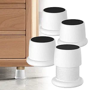 Adjustable Bed Risers Heavy Duty 1.6-2.6 Inch Furniture Riser 4 Pack White