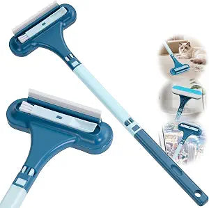 3-in-1 Screen Brush, Squeegee, Pet Hair & Crevice Tool, Cyan Blue
