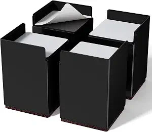 Furniture Risers 4 inch, Self Adhesive Risers, 4 Pack, Black