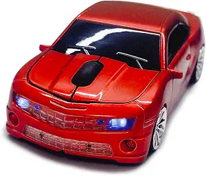Car Mouse for Compuer, Funny Sport Car Shaped Design, 2.4Ghz Car Wireless Mouse with USB Reciver for Laptop, PC (Red)