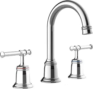 Classical 8 inch Bathroom Faucet, Bathroom faucets for Sink 3 Holes, Widespread Brushed Nickel Bathroom Faucet with Pop Up Drain and cUPC Lead-Free Hose (Chrome 1 Packs)