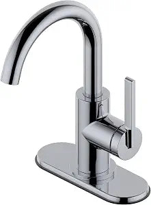 Polished Chrome Single Handle Bathroom Sink Faucet with Pop up Drain