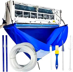 Ac Cleaning Bag With Support Rods, Ac Cleaning Cover With Wider Opening, Waterproof Air Conditioner Cleaning Cover, Split Unit Cleaning Kit, Ac Cleaning Kit for Household Wall-mounted Air Conditioner
