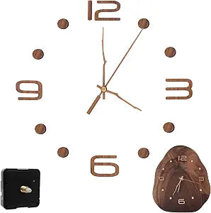 Quartz Clock Movement Kit 0.86in Shaft Clock Movement Mechanism with Hands and Numerals for 9in-12in Surfaces for Clock Repair Replacement