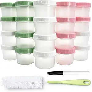 Delphinus 20 Pack Small Food Storage Containers With Twist Top Lids, 4 Oz
