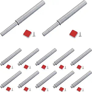 Push to Open Door Latch Cabinet Hardware ZKRIOC 12 Pack Magnetic Push Latch & Lock for Touch Latch and Catch Drawer Magnet Push Release Tip on Closet Close Heavy Duty Strong Pop Out, Gray