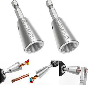 Premium Wire Nut Twister Connector, Stainless Steel Shank Durable Cable Twisting Tool for Electrical Power Drill (2pcs)