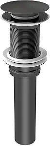 Bathroom Sink Drain Without Overflow, Pop Up Sink Drain, Matte Black