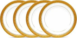 Noritake Crestwood Gold Set of 4 Bread & Butter/Appetizer Plates, 6-1/4"