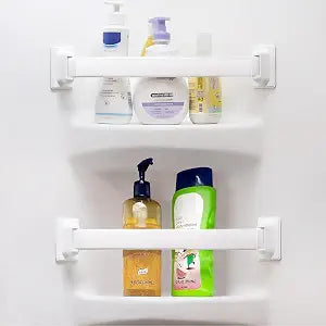 Safoner RV Shower Corner Storage Bar, Bathroom Shelf Caddy for Organization