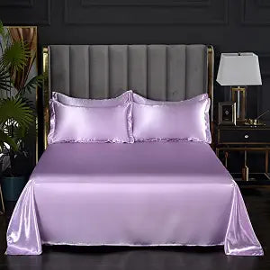 Feelyou Solid Color Silky Bed Sheets Twin Deep Pocket