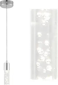 JONATHAN Y Bolha 1-Light Integrated LED Pendant 4.75" Modern, Chrome