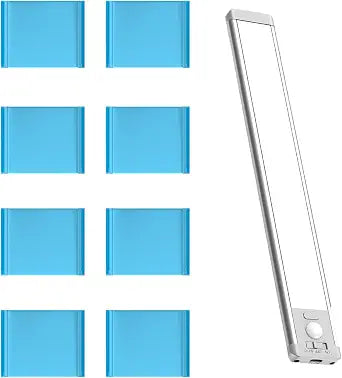 Under Cabinet Lights Magnetic stickys - Replacement Magnetic Strips with Adhesive Backing for Under Cabinet Lighting Universal Blue Iron Sheet for Cabinet Lighting(Non-Magnetic (Rectangle, 8)