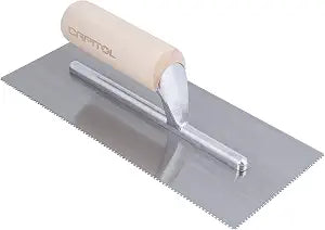 Capitol 115110 Professional Flooring Adhesive Trowel-1/16 x 1/16 x 1/16 Square-Notch, Silver/Light Wood