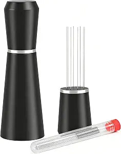 Jeymei WDT Espresso Distribution Tool, Black Espresso Whisk with 8 Needles