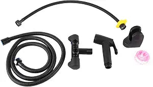 Garosa G1/2 Bidet Sprayer Set Handheld High Pressure Toilet Sprayer One in Two Out Toilet Spray Gun Bathroom Accessory Black Stainless Steel ABS for Women Washer Bathroom Floor