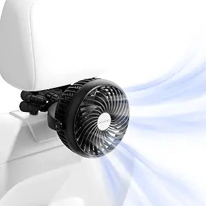 Socool 5000mAh Portable Car Fan Rechargeable Battery Powered, 3-Speed Car Seat Clip on Fans for Baby Kids Backseat Cooling, Mini Stroller Fan 360 Rotation for Crib Golf Treadmill Travel