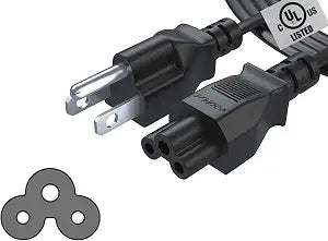 6Ft 3 Prong AC Laptop Power Cord Cable for Dell Hp Mac Studio Asus Sony Lenovo LG Acer Samsung Gateway Latitude Inspiron XPS Pro MSI Thinkpad Computer Charger Spare: IEC-60320 IEC320 C5 to NEMA 5-15P