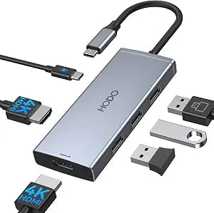 HODO Docking Station to Dual HDMI Monitors USB C to Dual HDMI Adapter 4K