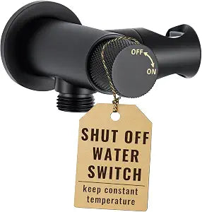 G-Promise Solid Metal Wall Union with Handheld Shower Holder (Matte Black)