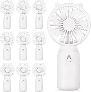Glooglitter 10 Pcs Cute Battery Wedding Mini Handheld Fan Bulk Portable