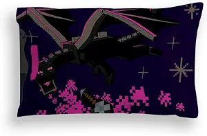 Jay Franco Halloween Trick or Treat Candy Bag ��� Reversible Pillowcase with Handles, Standard 20 x 30 Inch Pillow Cover, Black - Minecraft