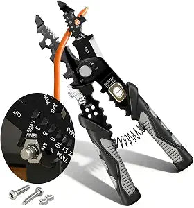 2026 Upgraded Wire Stripper Tool, 25-in-1 Multifunctional Cutting Crimping & Nut Bolt Wrench, 16 AWG to 3 AWG Wires, Versatile Wire Strippers Electrical for Industrial & Home Use