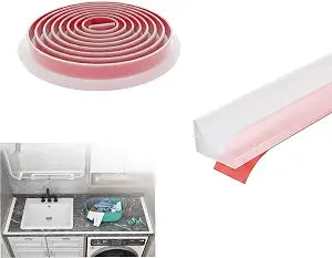 3Ft Shower Threshold Water Dam, Self-Adhesive Silicone Waterproof Barrier, Leak-Proof, for Showers, Bathtubs, Sinks, for Dry And Wet Separation Caulk Seal Strip Edge Trim (Transparent Color)