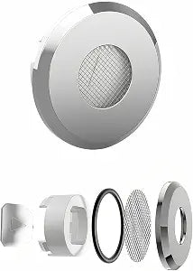 Bathroom Sink Overflow Cover: Metal Drain Hole Trim Ring with Mesh