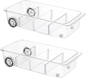Fridge Organizer and Storage Drawer Roll Out Refrigerator Bins,2 Pack