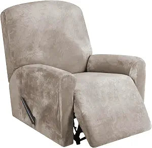 FestiCorp Recliner Chair Covers Real Velvet 4-Pieces for Small Lazy Boy