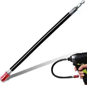 Geinxurn 12Inches Flexible Drill Bit Extension Screwdriver Bit Holders, 1PACK Flex Shaft Extension Socket Bit Holder Hex Shank Quick-Change Drill Bit Guide