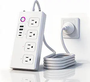 WiFi Smart Power Strip Surge Protector with PD 21W USB-C Fast Charging, App Remote & Voice Control, Compatible with Alexa Google Assistant for Home Office